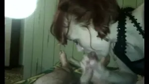 Euro Redhead jizz and woman bj in Mouth