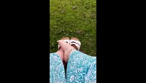Foot fetish rimming for blonde outdoors