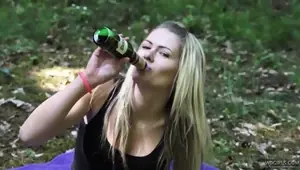 Beautiful Russian Blonde Drinks 10 Bottles Of Beer And Obviously Gets Drunk And Feels Sick Claudia Macc
