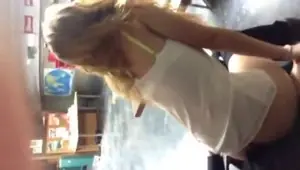 Blonde girl rides teacher's cock for marks