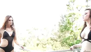 Two sweet girls sharing hard cock