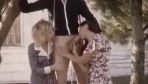 Two girls get introduced to a long thick cock