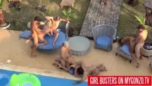 Incredible German pool orgy