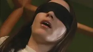 Blindfolded Carey rides big black cock
