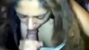 Indian babe gives close up blowjob