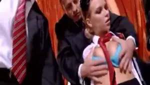 Beautiful blonde shared by horny boys