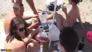 Brazil beach lovers in group sex