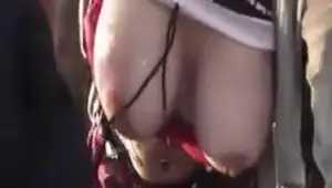 Horny German teen fucking in public