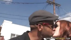 Fat black cock in her ass