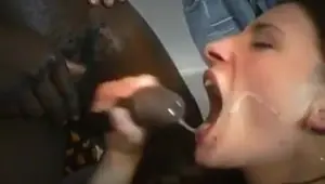 Lingerie slut with two cocks