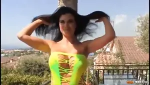 Alluring Spanish MILF playing with a huge prick