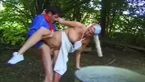 Busty blonde drilled