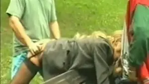 Swedish babe gets nasty in public