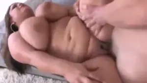 White woman's monster boobs says it all