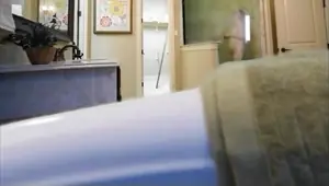 Peeking at my 58 years old showering mom