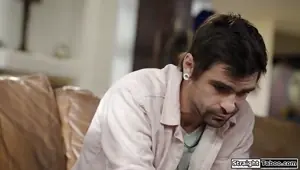 Curvy milf lets fetishist guy fuck her