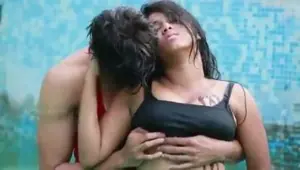 Young Indian babe taken in the pool