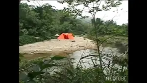 Naughty young Latina getting banged on a beach