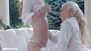 Excellent finger fucking lesbians fuck on a couch