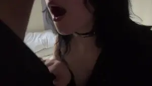 Goth babe loves sucking cock