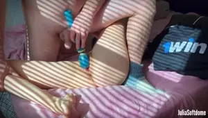 Tiny pussy cums hard and screaming to stop