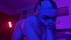 HORNY SLUT GAGS AND SPITS ON HER DILDO