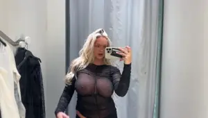HUGE TITS Try on haul SEE THROUGH lingerie