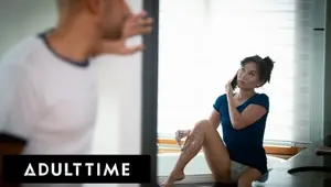 ADULT TIME Sex Phone Operator Kimmy Kimm CAUGHT SPYING ROOMIE JERKING OFF CAN'T RESIST FUCKING!