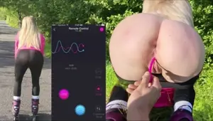Skating In Public With Remote Controlled Vibrator Leads To Hot ANAL CREAMPIE CUMSHOT