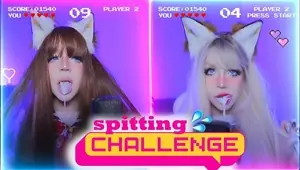 me VS my stepsister SPITTING CHALLENGE ASMR Amy B YouTuber Twitch Streamer