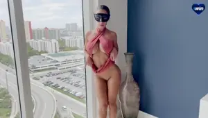 HOT cheating wife fucked by the window