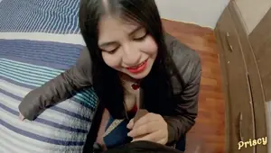 FINALLY! My secretary sucks my cock deep! Priscy Rollplay Part 1