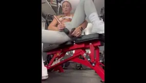 Fit gym babe works out pussy