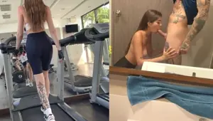 Fit Babe Taste my Protein after Workout Public sex