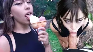 Your Valentine's date goes wild, ends up giving head in a public park POV Caught, Fuck Facial