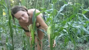 Playing with my vegetables.Gardening is fun