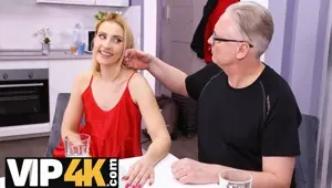 DADDY . Blond nymph meets BFs old daddy and seduces him at midnight