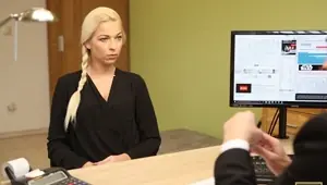 LOAN . Blue eyed girl earns money for cars with dirty sex action