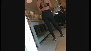 hot blonde ass black tight spandex
