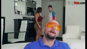 busty latina spitroasted in taboo threesome