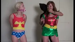 superheroines wonder woman robyn captured hogtied humil