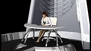 3d ryoujoku news caster