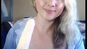hot blonde babe sucks and fucks dildo on webcam