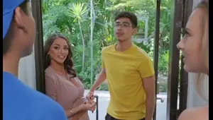 lucky nerd guy fucks skinny stepsister and busty gorgeous s