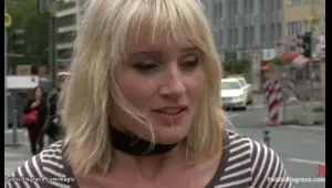 pierced pussy blonde fucked in public
