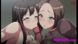 two crazy hentai milf share same cock in 3some