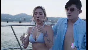 stacy and friends spend the day on a boat playing and fucki