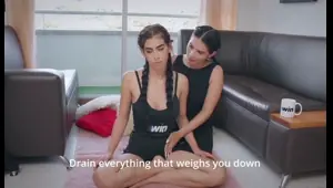 yoga class cheated college nymph with tantric yoga, leading