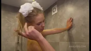 skinny blonde teen ella tied up and assfucked deeply and ha