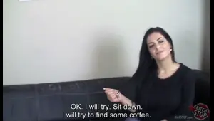 hot brunette gets big cock